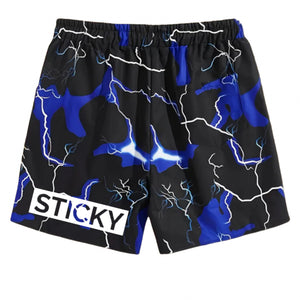 Blue Lightning Block Sticky Shorts