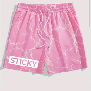 Pink Lightning Block Sticky Shorts