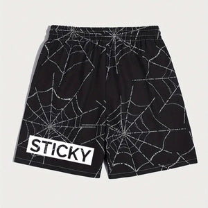 Spider Web Block Sticky Shorts