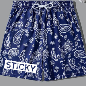 Blue Bandana Block Sticky Shorts