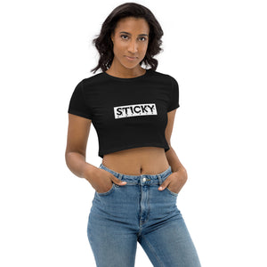 White Block Slime Sticky Crop Top