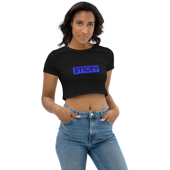 Blue Block Slime Sticky Crop Top